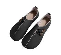 2025 New Flats for Women Elastic Button Leather Vamp Loafers ummer Fashion Round Toe Flats Lightweight Comfortable Flat Shoes Cushion Slip-on Casual Shoes (4,42)
