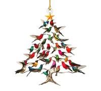 2025 New Hummingbird Christmas Ornament, Hummingbird Christmas Ornament, Winter Stacking Tree Ornamen, Lightweight Acrylic, for Winter, Home, Office, Square (1PC)