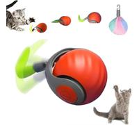 2025 New Interactive Cat Toy for Indoor - Automatic Moving Pet Toy Ball,Speedy Tail 2.0,Smart Interactive Cat Toy with 2 Modes,USB Rechargeable Smart Cat Toys Ball for Indoor Cats-Red