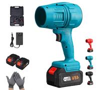 2025 New Leaf Blower Cordless, 32000 RPM Ultra-Light & Ultra-Power Blowercordless Turbo Super Power Air Duster,Pro Blower,for Car, Yard, Camping, Patio Cleaning (Blue 2 Batteries)