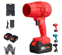 2025 New Leaf Blower Cordless, 32000 RPM Ultra-Light & Ultra-Power Blowercordless Turbo Super Power Air Duster,Pro Blower,for Car, Yard, Camping, Patio Cleaning (Red 2 Batteries)