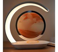 2025 New Lumaflow Sandscape Charger, 3-in-1 Wireless Charging Station w/Moving Sand Art, Fast 15W Charger, Beautiful Desk Decor Lamp & Nightstand Organizer, Perfect Home Gift Idea (Orange)