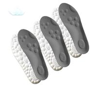 2025 New Massage Insoles, Memory Foam Insoles for Men/Women - Arch Support Shoe Inserts, Acupressure Massage Foot Pain Relief Fatigue Reduction (3*Gray,45-46)