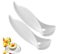 2025 New Melon Cutting Tool for Quick Fruit Cubes, Portable Cantaloupe Slicer Fruit Cutter, Multifunctional Easy Grip Fruits Cutter Gadget for Kitchen, BBQ, Camping, Party (2PCS White)
