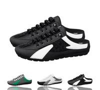 2025 New Mens Backless Slip on Shoes, Men's Lightweight Breathable Backless Sneakers, Mens Slip on Shoes for Spring Summer (Black,43)