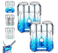 2025 New Mini Shaver, Compact Electric Razor&Charging Lighter Combo, Precision Trimmer and Built-in Lighter,USB Rechargeable Travel Shaver,Waterproof for Wet/Dry Shaving,Portable (Blue-2PCS)