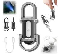 2025 New Mini Torch, 3 in 1 Flashlight & Power Bank & Keychain, Mini Keychain Flashlight Rechargeable for Emergency Power Outdoor Camping (silver)