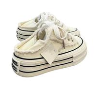2025 New Mule Sneakers for Women Womens Canvas Mules Sneakers Platform Slip on and Pull on Two-Wear Shoes Comfortable Slip-on Mule Backless Holiday Shoes (1PCS/C,39)