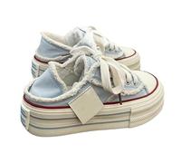 2025 New Mule Sneakers for Women Womens Canvas Mules Sneakers Platform Slip on and Pull on Two-Wear Shoes Comfortable Slip-on Mule Backless Holiday Shoes (1PCS/B,39)