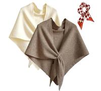 2025 New Pashmina Wraps for Women, Versatile Women’s Solid Color Shawl, Elegant Soft Light Weight for Spring Fall Winter (2PCS-E)