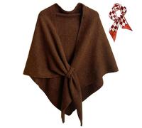 2025 New Pashmina Wraps for Women, Versatile Women’s Solid Color Shawl, Elegant Soft Light Weight for Spring Fall Winter (Brown)