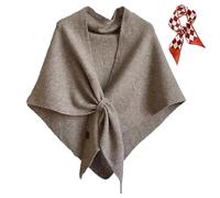 2025 New Pashmina Wraps for Women, Versatile Women’s Solid Color Shawl, Elegant Soft Light Weight for Spring Fall Winter (Khaki)