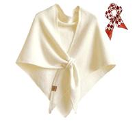 2025 New Pashmina Wraps for Women, Versatile Women’s Solid Color Shawl, Elegant Soft Light Weight for Spring Fall Winter (White)
