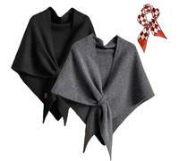 2025 New Pashmina Wraps for Women, Versatile Women’s Solid Color Shawl, Elegant Soft Light Weight for Spring Fall Winter (2PCS-B)
