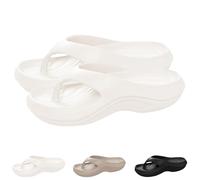 2025 New Pillow Flip Flops with Arch Support for Women Plantar Fasciitis Orthopedic Sandals Walking Platform Flipflops Pillow Soft Beach Shoes (White,38-39)