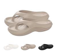 2025 New Pillow Flip Flops with Arch Support for Women Plantar Fasciitis Orthopedic Sandals Walking Platform Flipflops Pillow Soft Beach Shoes (Gray,36-37)