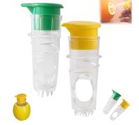 2025 New Screw-Top Lemon Squeezer, Handheld Lemon Press Ideals with Built-In Filter, Portable With Lid, Squeeze Lime for Cocktails, Drinks, Drip-Free (Yellow+Green,1pcs)