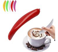 2025 New Spice Pen for Latte Art, Latte Art Pen for Coffee, Latte Art Pen, Spice Pen Coffee Art, Coffee Stencils Latte Art, Professional Baking Pastry Tools, Electrical Coffee Carving Pen (Red)