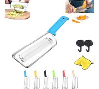 2025 New Stainless Steel Shredder Knife,304 Stainless Steel Cabbage Shredder,Multifunctional Shredder Knife For Vegetabless,Non-Slip Base,Double Blade,Easy To Use (Blue)