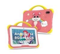 2025 NEW Tablette pour Enfants,8Go+64Go,TF up to 1TB,Tablette Android 14 pour Enfants 7 Pouces Pro,Tablette d'apprentissage pour Tout-Petits avec étui,4000 mAh/contrôle Parental,FM/GPS/OTG(Rose)