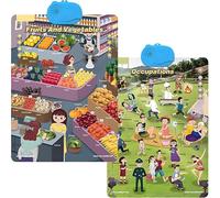 2025 New Talking Wall Chart for Kids English Learning,Electronic Kids Interactive Educational Wall Chart Talking Toy,Electronic Alphabet Wall Chart for Toddlers 1-6 (2PCS-A)