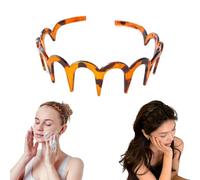2025 New U Shape Fashion Tooth Hair Comb Headband, High Cranium Head Bands for Women's Hair, Korean U Shape hair Comb Headband, Non-Slip Plastic Hair Band (Amber)