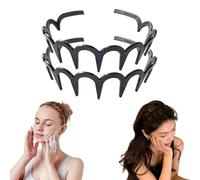 2025 New U Shape Fashion Tooth Hair Comb Headband, High Cranium Head Bands for Women's Hair, Korean U Shape hair Comb Headband, Non-Slip Plastic Hair Band (Black 2pcs)