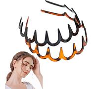 2025 New U Shape Fashion Tooth Hair Comb Headband, High Cranium Head Bands for Women's Hair, Reversible Korean Headbands with Teeth, Wavy Teeth Hairs Hoop, for Women Girls (AB)