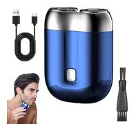 2025 New Upgrade Pocket Shaver USB Mini Shavers for Men, Literalous Shaver, Portable Rotary Dual Ring Electric Razor, USB Charging for Home Travel (Blue)
