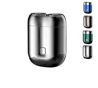 2025 New Upgrade Pocket Shaver USB Mini Shavers for Men, New Model Mini Dual-Head Electric Shaver, Waterproof Compact Pocket Shavers USB for Face (Silver)