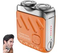 2025 New Upgrade Pocket Shaver USB Mini Shavers, Men's Portable Mini Rotary Electric Shaver, Portable Rotary Dual Ring Electric Shavers, Magnetic Head Wet and Dry Razor (Orange)