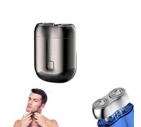 2025 New Upgrade Pocket Shaver USB Mini Shavers, Pocket Size Washable Double Head Electric Razor, Wet and Dry for Home Use, Business Trips, and Travel (Gray)