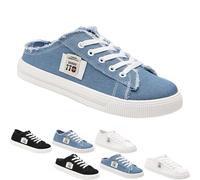 2025 New Women's Canvas Shoes Fringed Hem Denim Fabric Autumn Style Spring Casual Sports Preppy Flat Sneakers for Students (Blue-A,39)