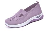 2025 New Women's Woven Orthopedic Breathable Soft Shoes Go Walking Slip on Foam Shoes Hands Free Slip in Sneakers Arch Support (J,41)