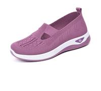 2025 New Women's Woven Orthopedic Breathable Soft Shoes Go Walking Slip on Foam Shoes Hands Free Slip in Sneakers Arch Support (K,44)