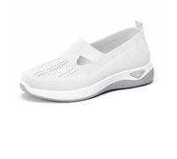 2025 New Women's Woven Orthopedic Breathable Soft Shoes Go Walking Slip on Foam Shoes Hands Free Slip in Sneakers Arch Support (L,39)