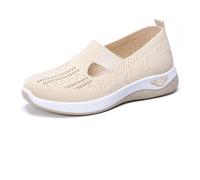 2025 New Women's Woven Orthopedic Breathable Soft Shoes Go Walking Slip on Foam Shoes Hands Free Slip in Sneakers Arch Support (D,37)