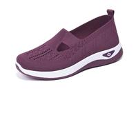 2025 New Women's Woven Orthopedic Breathable Soft Shoes Go Walking Slip on Foam Shoes Hands Free Slip in Sneakers Arch Support (I,43)