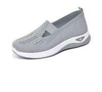 2025 New Women's Woven Orthopedic Breathable Soft Shoes Go Walking Slip on Foam Shoes Hands Free Slip in Sneakers Arch Support (H,36)
