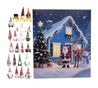 2025 Noël Avent, Noël Calendrier Gnome Figures Poupées | Décoration d'intérieur en peluche pour les fêtes Couronnes de fenêtre Arbre Voiture Bureau Entrée Garçons Femmes Hommes Adultes Adolescents