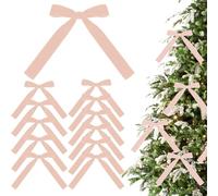 2025 Nouveau 12Pcs Noeud Ruban Noël 13 * 18cm Arc Noël Noeud Papillon Décoration, Nœuds De Noëlen Velours Bordeaux, Sapin Arbre Noëls Emballage Cadeau Guirlande Pour Décoration De Sapin Et Cadeaux
