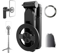2025 Nouveau 4-en-1 Multifunctional Magnétique Selfie Stick, 360 Rotation Téléphone Trépied Stand avec Sans Fil Bluetooth Control, Portable Pocket Mini Camera Trépied pour iPhone & Android