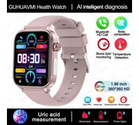 2025 Nouveau Al Science Diagnostic Lipides Sanguins Acide Uricique Sang Oxygène Montre Intelligente Hommes Ecg + Ppg Voix Bluetooth Appel Santé Smartwatch-Rose
