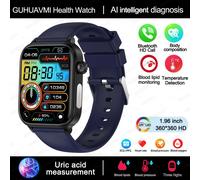 2025 Nouveau Al Science Diagnostic Lipides Sanguins Acide Uricique Sang Oxygène Montre Intelligente Hommes Ecg + Ppg Voix Bluetooth Appel Santé Smartwatch-Bleu