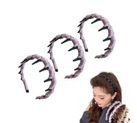 2025 nouveau bandeau rétro à crâne élevé - élégant cerceau de peigne à cheveux antidérapant pour femmes et filles, bandeaux de style Hepburn vintage pour un usage quotidien, pack de 3 (Rose)