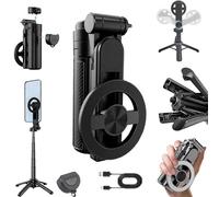 2025 nouveau bâton à selfie magnétique multifonctionnel 4-en-1, trépied de téléphone rotation 360 ° avec télécommande sans fil, mini évolutif amovible portable, applicable tous les systèmes smartphone