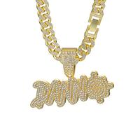 2025 NOUVEAU COLLE DE PARTER Collier diamant alphabet collier Dann Diamond Pendant Collier Collier de chaîne de chaîne pour hommes 23,62 pouces