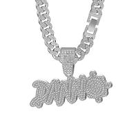 2025 NOUVEAU COLLE DE PARTER Collier diamant alphabet collier Dann Diamond Pendant Collier Collier de chaîne de chaîne pour hommes 23,62 pouces