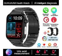 2025 Nouveau Ecg + Ppg Surveillance Montre Intelligente Femmes Pression Artérielle Lipïde Sang Acide Uricique Femmes Santé Menstruelle Tracker Montres Intelligentes.Black-Steel-2A.Health Monitoring