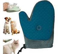 2025 Nouveau gant de toilettage tout-en-un pour animaux domestiques, spray antistatique double face, pour chats et chiens, réutilisable, épilation, massage et élimination du pelage (bleu)